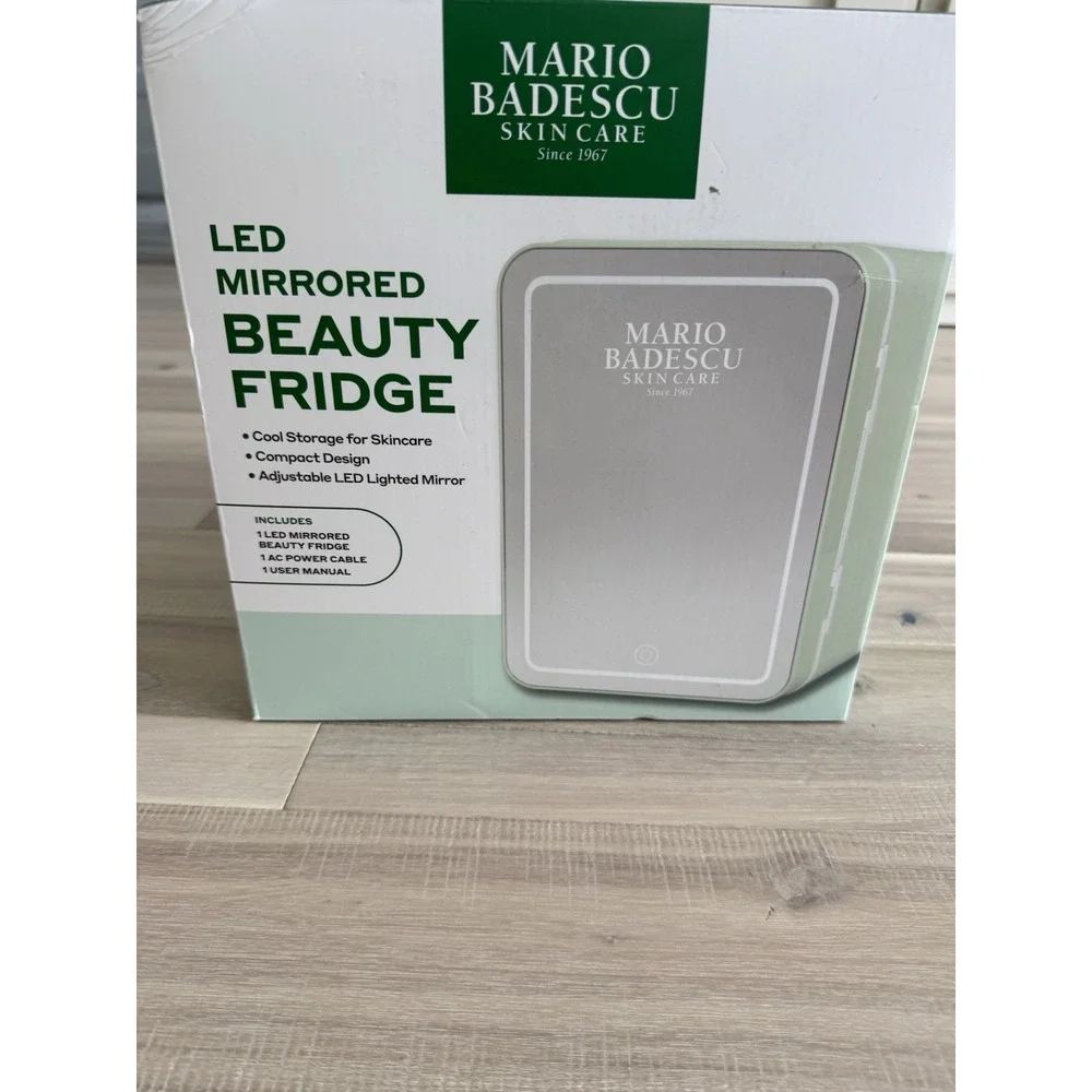 Mario Badescu LED Mirrored Beauty Skincare & Makeup Fridge Storage #7078-79